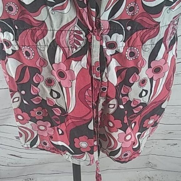 Beverly Hills‎ Uniform Pink Floral Print Medical Scrub Top 2XL - Picture 5 of 7